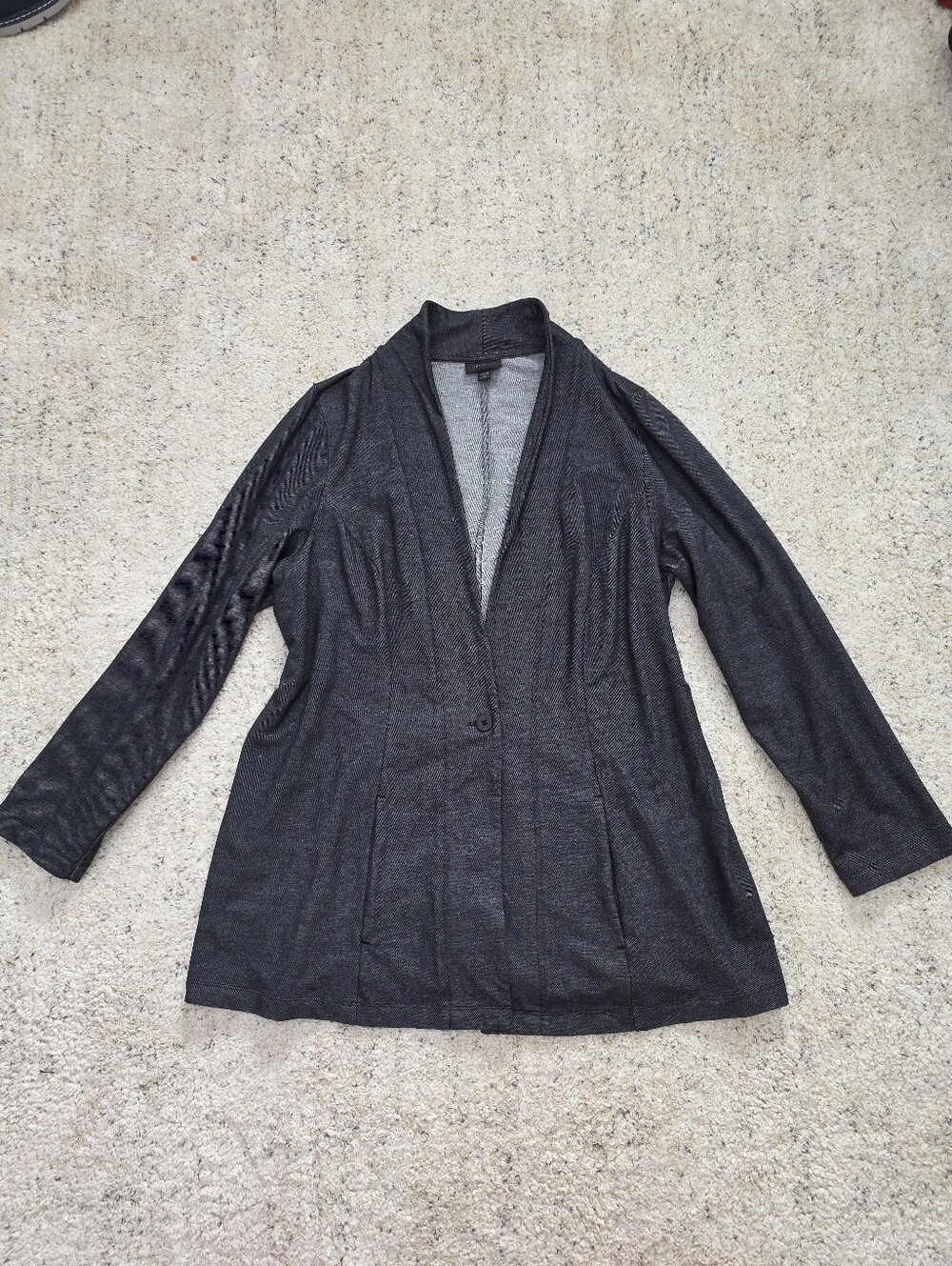 J.jill 1X Women's Dark Gray Open Front Blazer Jacket